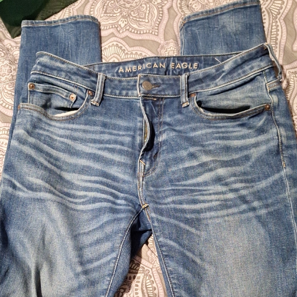 American Eagle Outfitters Mens Light Blue Skinny Jeans